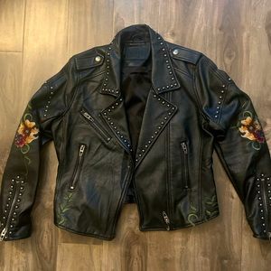 Blank NYC black studded faux leather women’s jacket